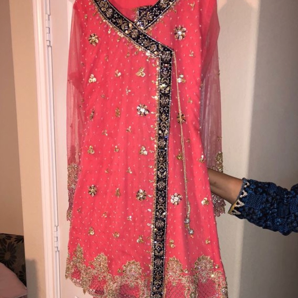 Pakistani fancy dress. Peplum with gharara